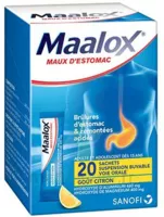 Maalox Maux D'estomac, Suspension Buvable Citron 20 Sachets à La Lande-de-Fronsac